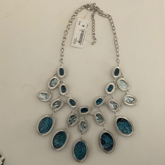 M Haskell Silver-Toned Blue Stone Necklace - Picture 2 of 5
